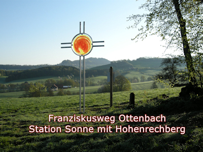 Franziskusweg Ottenbach Station Sonne mit Hohenrechberg