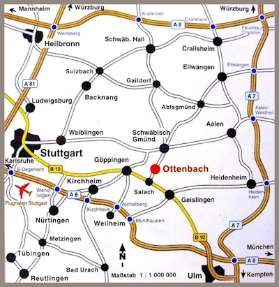 Straßenkarte Ottenbach Straßenkarte Ottenbach